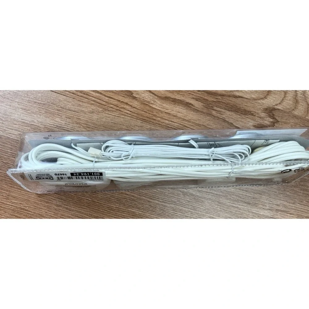 Ikea Dioder LED Puck Lights 001.194.24 Pack of 4 Corded Under Cabinet NEW